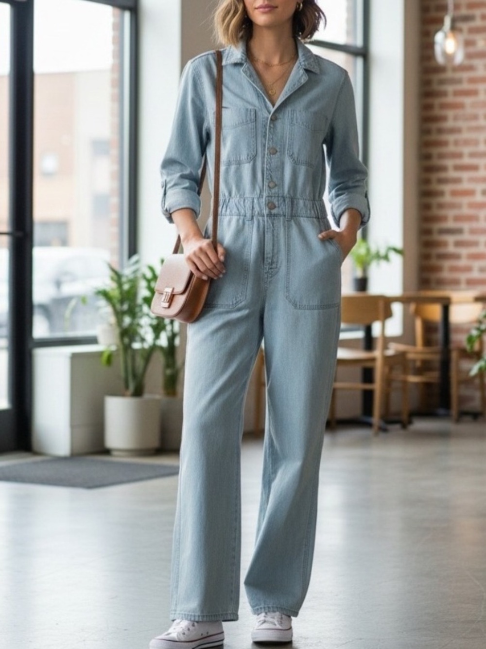 Universal Thread Target Light Wash Denim Jumpsuit Size 12 NWT